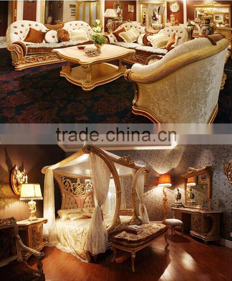 Bisini Office Furniture Executive Desk Set,Antique Hand Carved Office Desk Furniture, Office Desk,Chair and Bookcase,(BF08-0260)