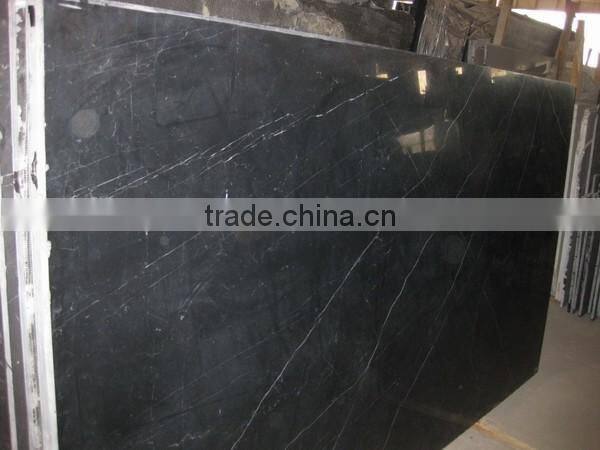 Polished Black Marquina marble tile