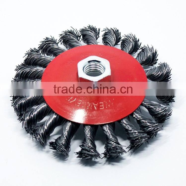 High quality abrasive tools twist knot bevel steel wire brush