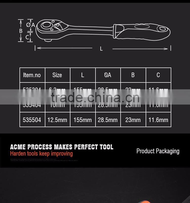 Professional 1/2" Quick Release Ratchet Wrench With Crank Grip Handle