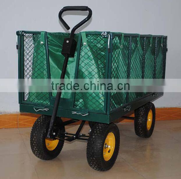 frame structure four big wheels foldable wagon garden cart
