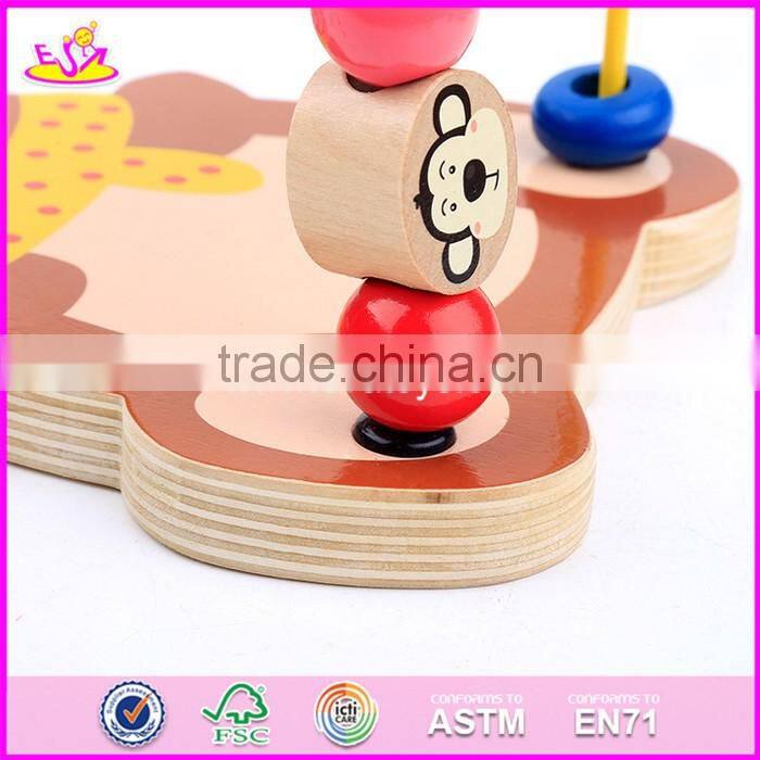 2017 new design funny kids play wooden wire bead maze toys W11B139