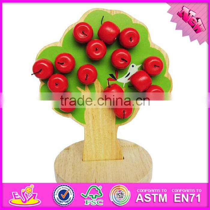 2016 new design children toy wooden magnetic apple tree W01A091