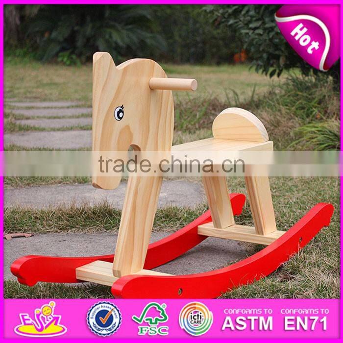2017 Hot sale wooden rocking horse kids' wooden rocking horse toy, cheap wooden rocking horse W16D109