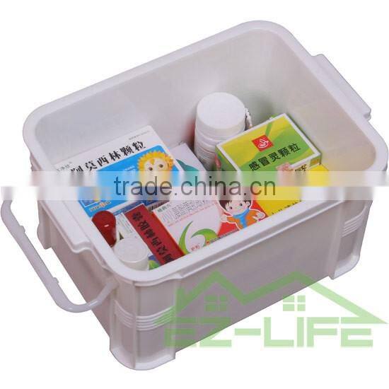 2016 hot sale plastic new design home colorful thicken stack-able first aid kit medical hard empty packaging storage box