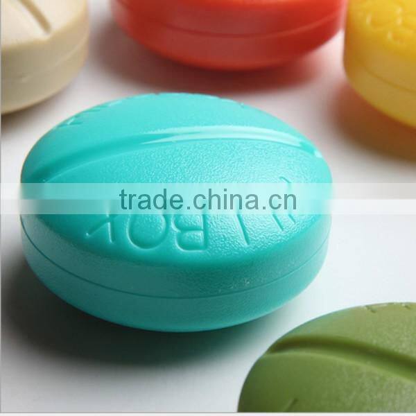 custom round 4 compartment plastic pill box colorful pill dispenser box made in China