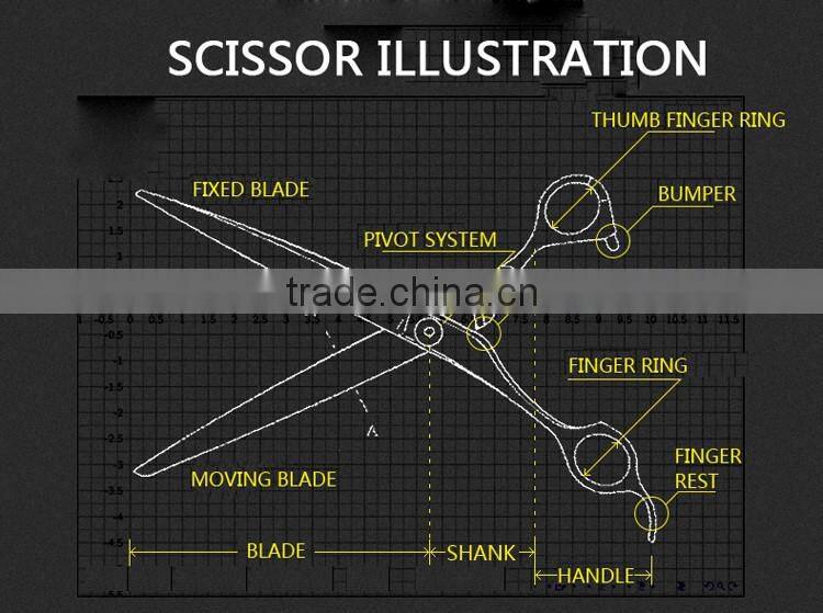QJ-JP42 2017 new popular scissors stainless steel pet grooming scissors