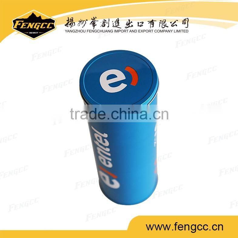 Blank silver metal tin box in embossed cutom logo