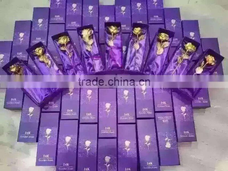 goldleaf rose artificial flower wholesale for valentine's gift