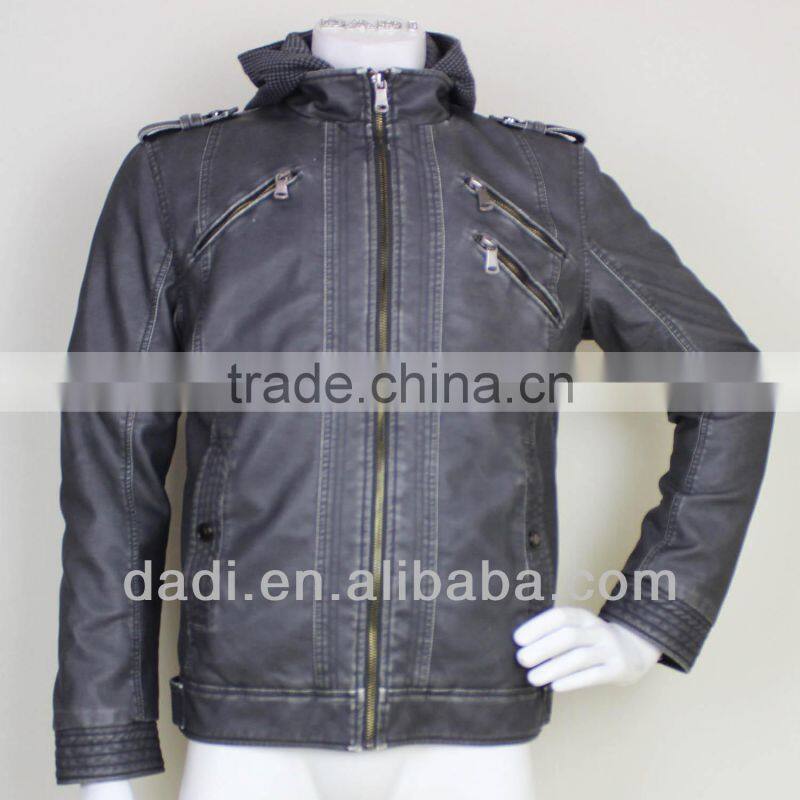 Fashion Mens Leather Jackets With Hood