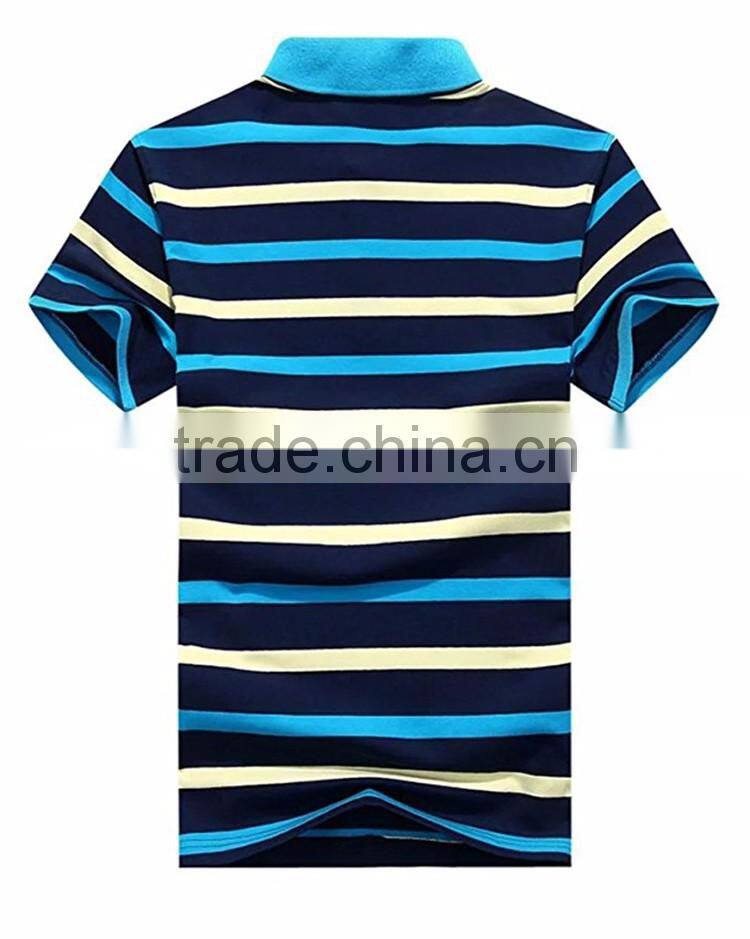 (Supima Polo T shirt) 2017 Unique Stripe Design Different Styles Embroidery Branded Custom Polo T shirts For Europe Market