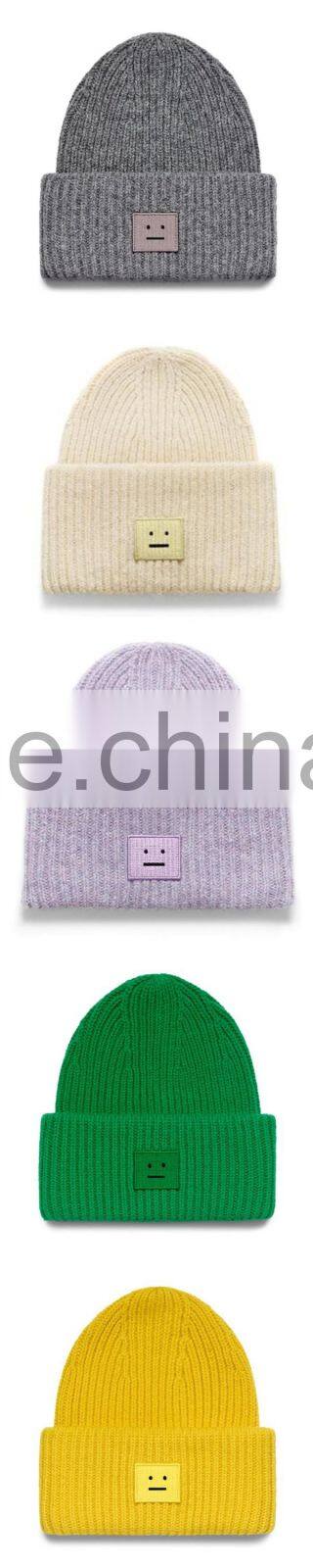 Latest Design Custom Embroidery Logo Unisex Cotton Knit Beanie Hat