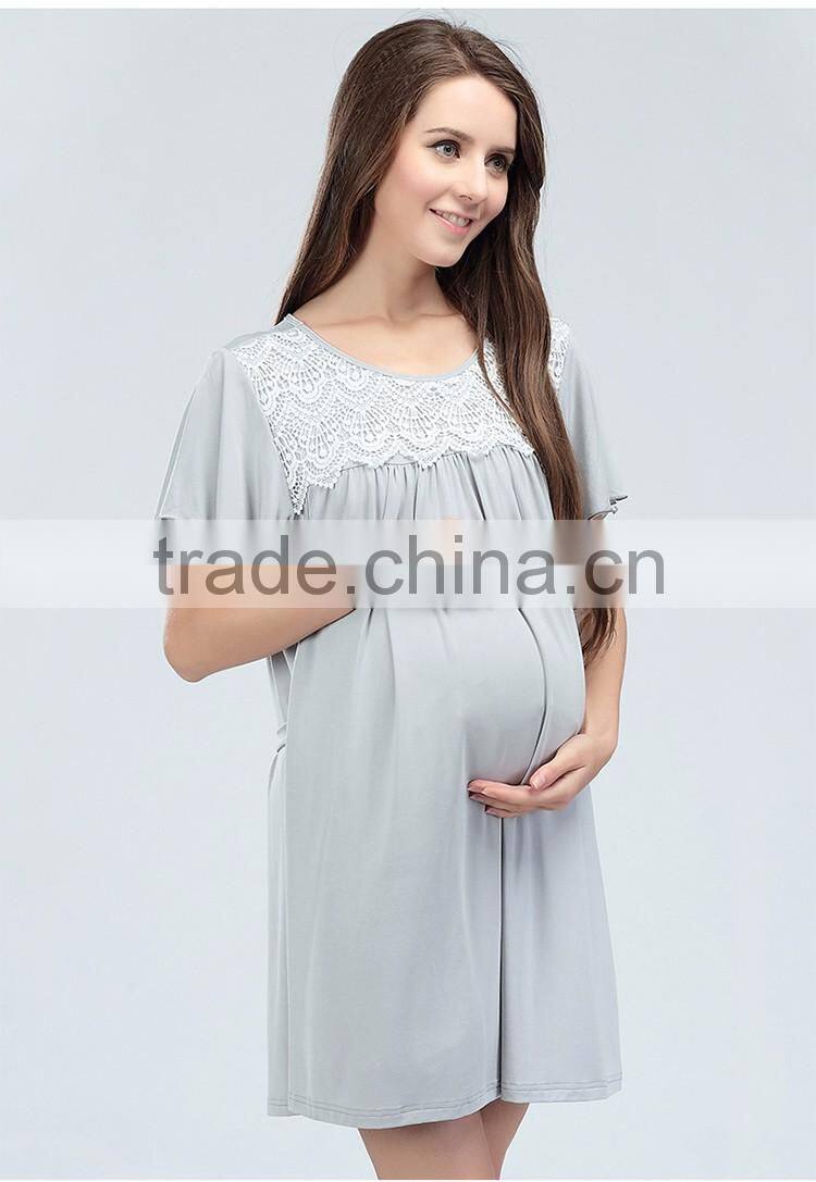 Wild Maternity Clothing Printing Breastfeeding Clothes Loose and Comfortable Nursing Dress