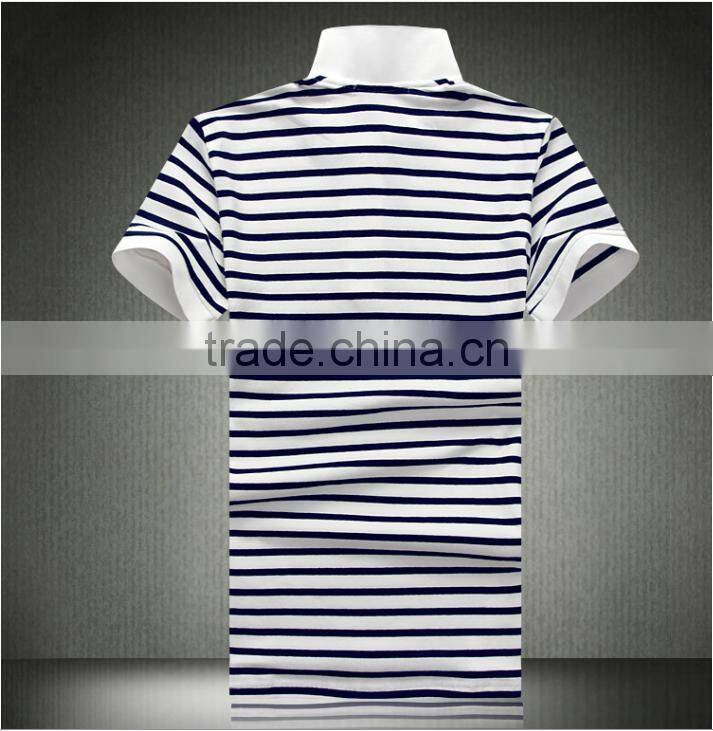 promotional high quality 2016 fashional 100% cotton striped polo shirt for men
