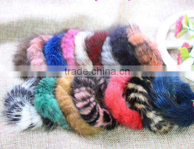 Real Rex Rabbit Fur Elastic Hair Bands hair bands elastic ties ponytail holder hair accessories for women