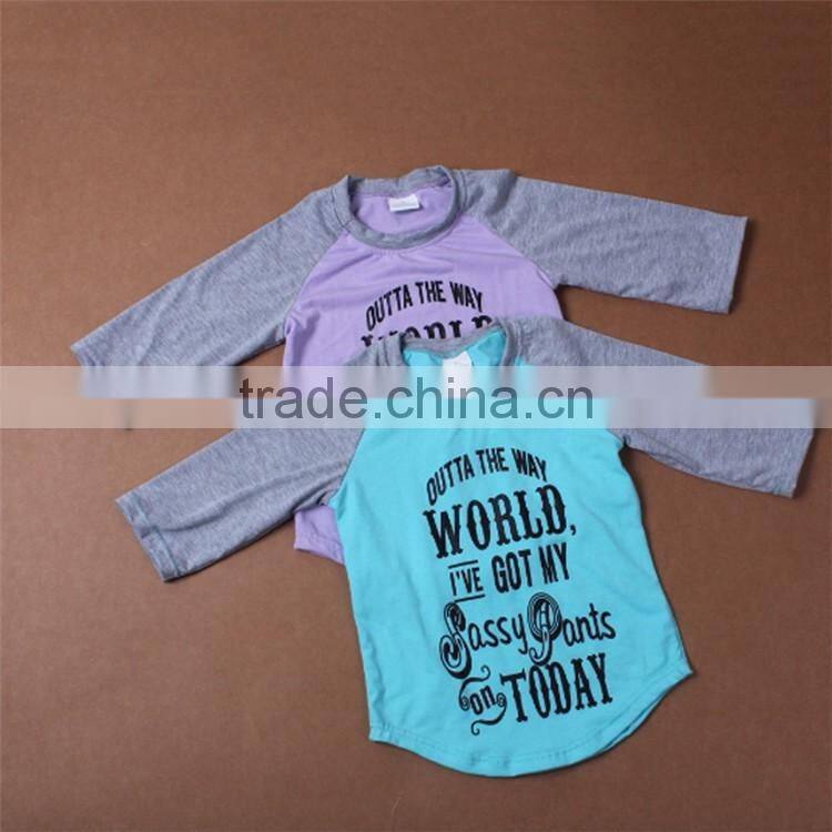 words and letters prints sassy kids long sleeve autumn kids top hotsale children t-shirt
