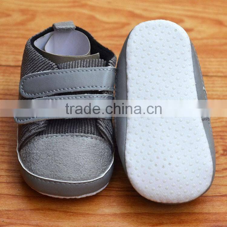 Stylish nylon tape corduroy baby shoes