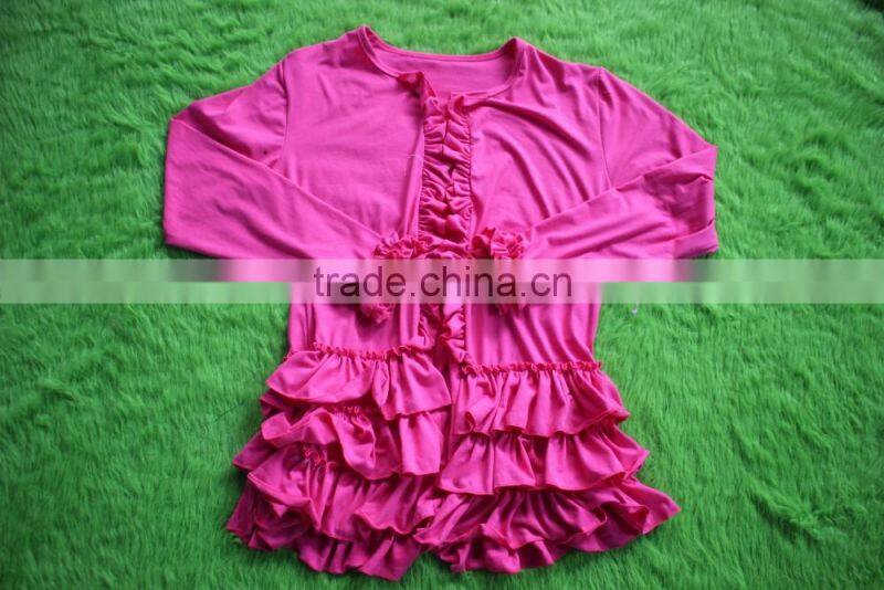 Children Girls Cotton Ruffle Plain Shirt Wholesale Baby Girls Fashion Salable Icing Shirt Boutique