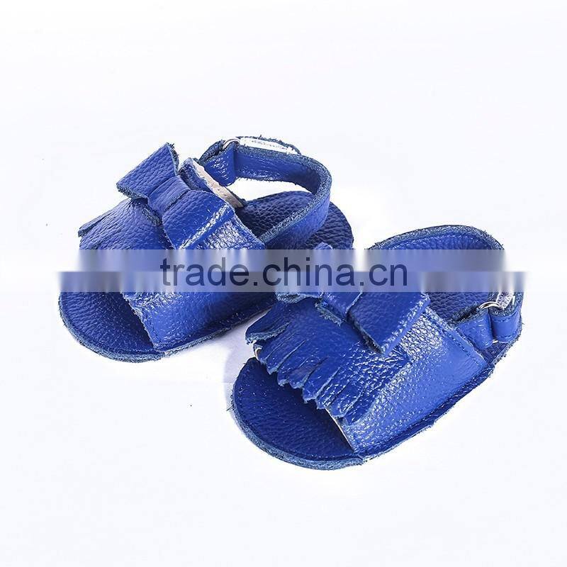 New design fringed genuine leather baby sandals, baby fringed sandals