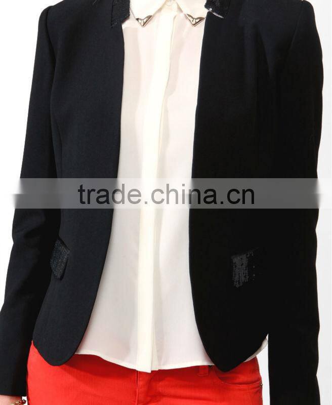 Sequined Reversed Lapel Blazer