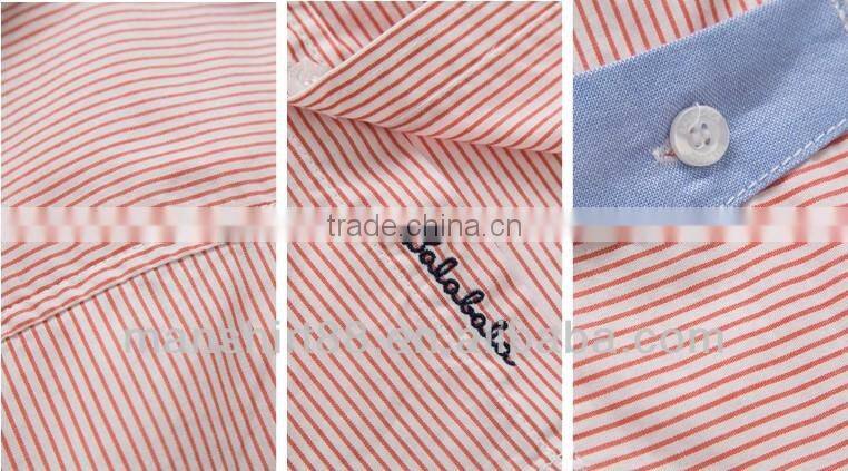 2016 left chest pocket contrast color oxford kids shirt