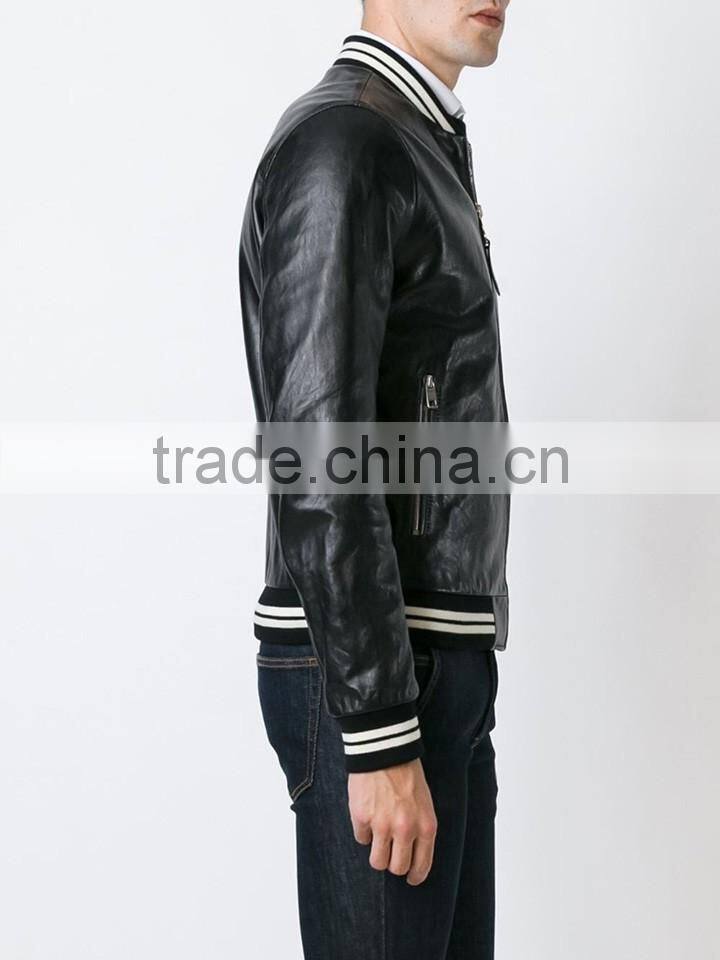 Newly Arrived Wholesale Plain Dyed Men Embossed Genuine Leather italian leather coats