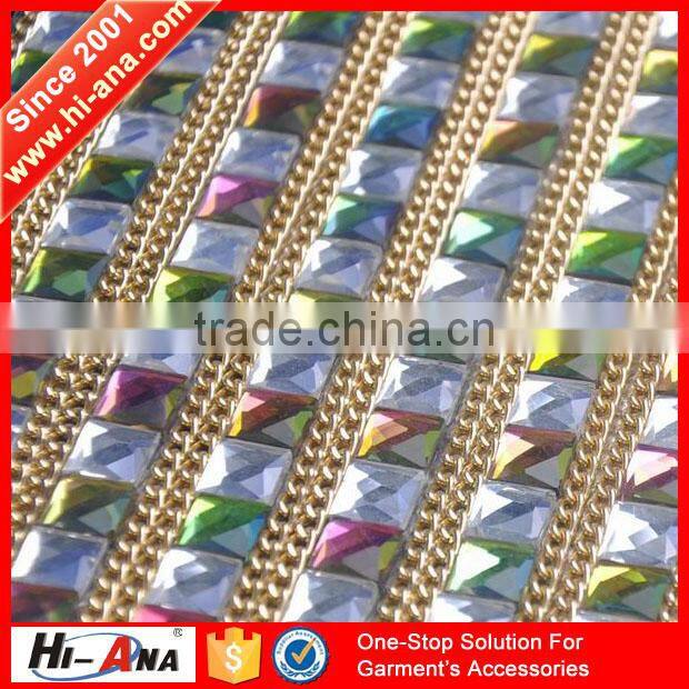 hi-ana trim1 One to one order Fashion decorative rhinestone fabric trim