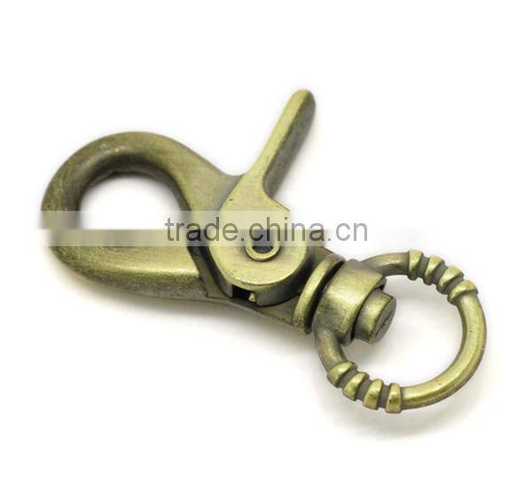 Cheap Antique Bronze Metal swivel Keychain With Lobster Claw Clasp