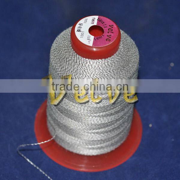 carbon stainless steel silver coated conductive sewing thread