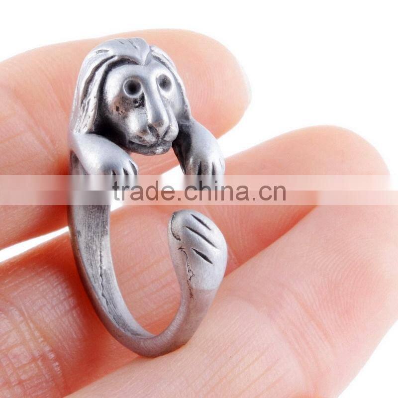 Lion Rings Animal Wrap Rings Jewelry Adjustable Retro Ring for Men & Women Resizable