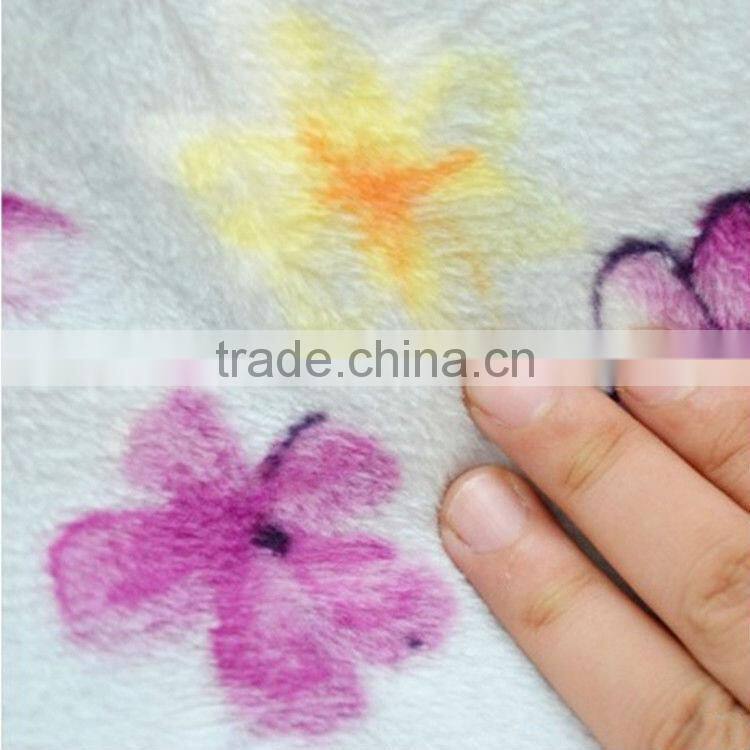 100% Polyester Flower Picture Printed Coral Fleece Blanket