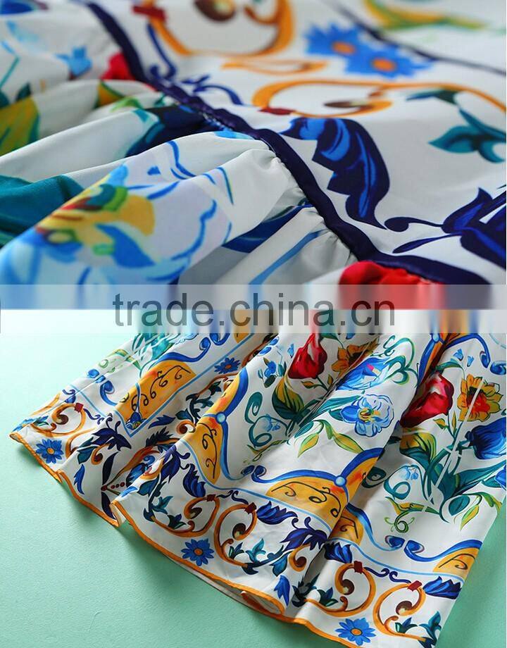 Women Long Sleeve Floral Printed Beach Maxi Dress Ladies Plus Size Party Cocktail Dresses