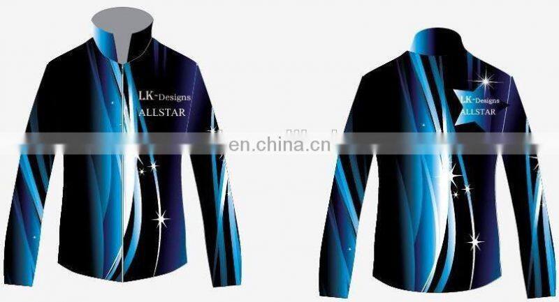 Blue sky custom girls dance tops uniforms dancewear kids for youth girls