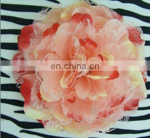 5.5" Large Laced Peony Flowers Silk Peony Flowers Brooch Hair Pin