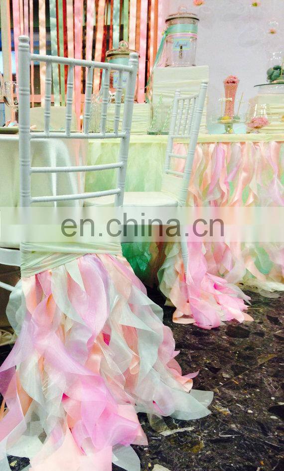Custom-made Color Organza Wholesale Wedding Pink Chair Covers