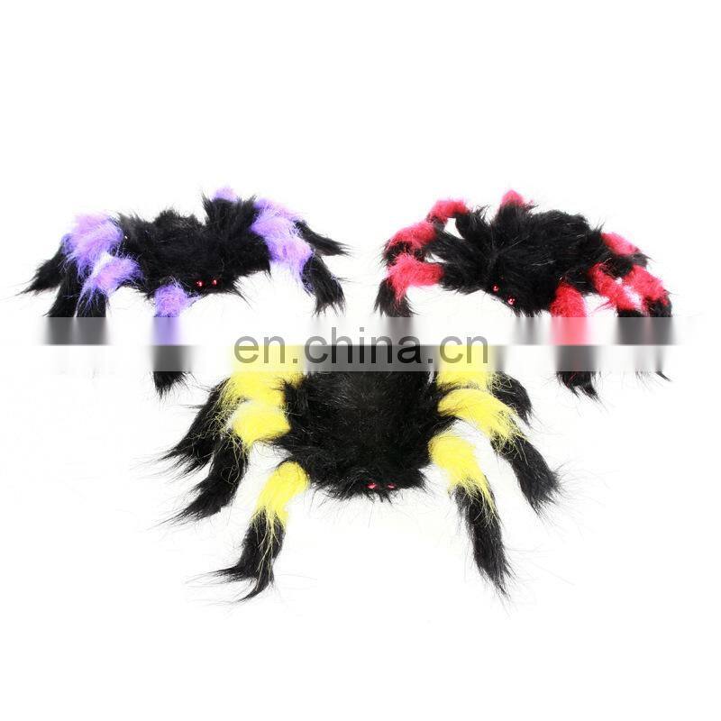 Wholesale Halloween toys novelty Prank toys black spider plush toys for sale MFJ-0028