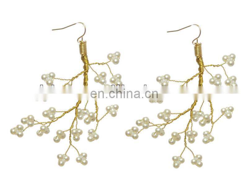 New fashion nice design exquisite crystal pearl dangle earring