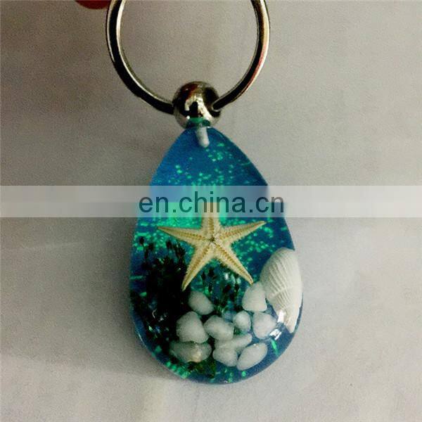 Luminous Stone Accessories Natural Starfish Imitation Amber Car Pendant Accessory Key Chain Ring