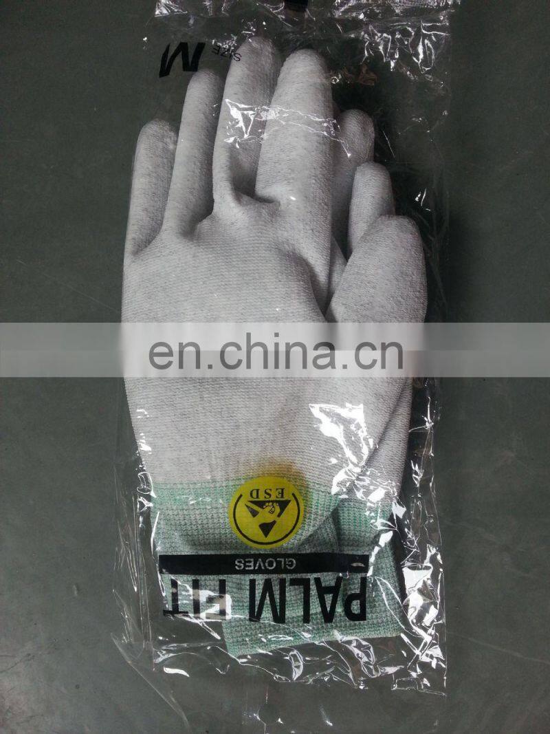 Static dissipative Nylon antistatic ESD palm fit gloves