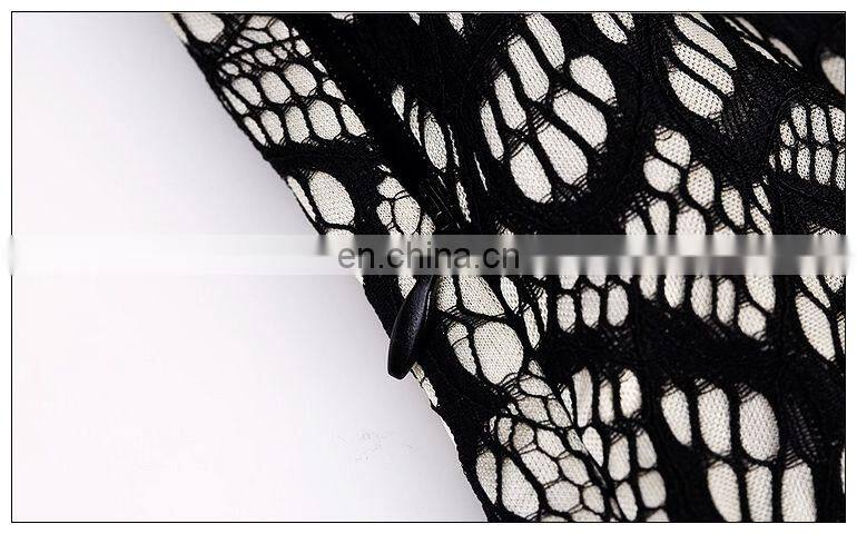 High quality ladies black lace bodycon dress, long sleeve lace dress wholesale