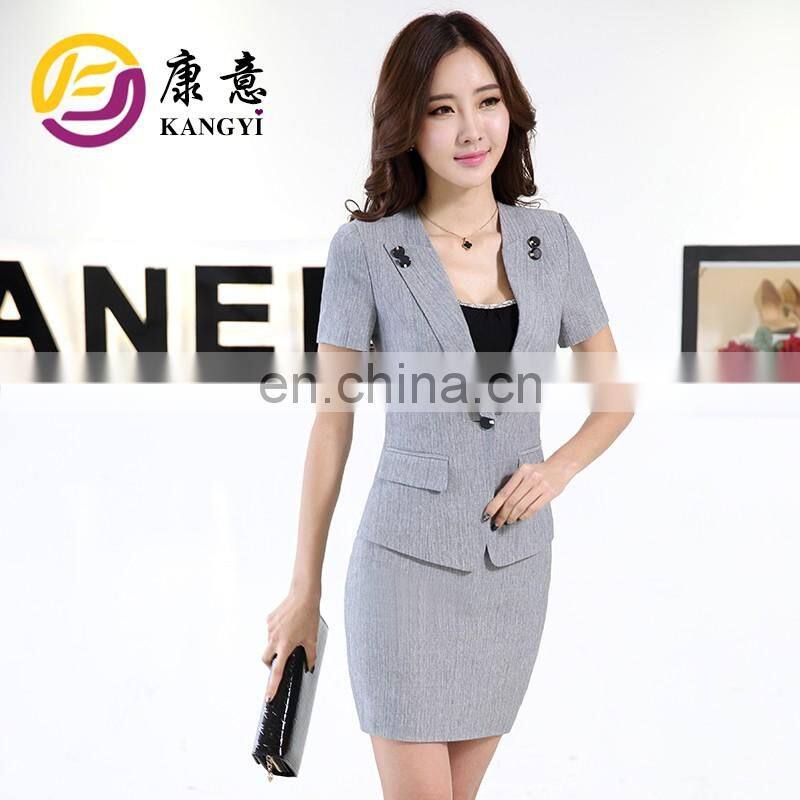 2017 Newly Slim Business Skirt Suits Office Lady Workwear with Short Sleeved