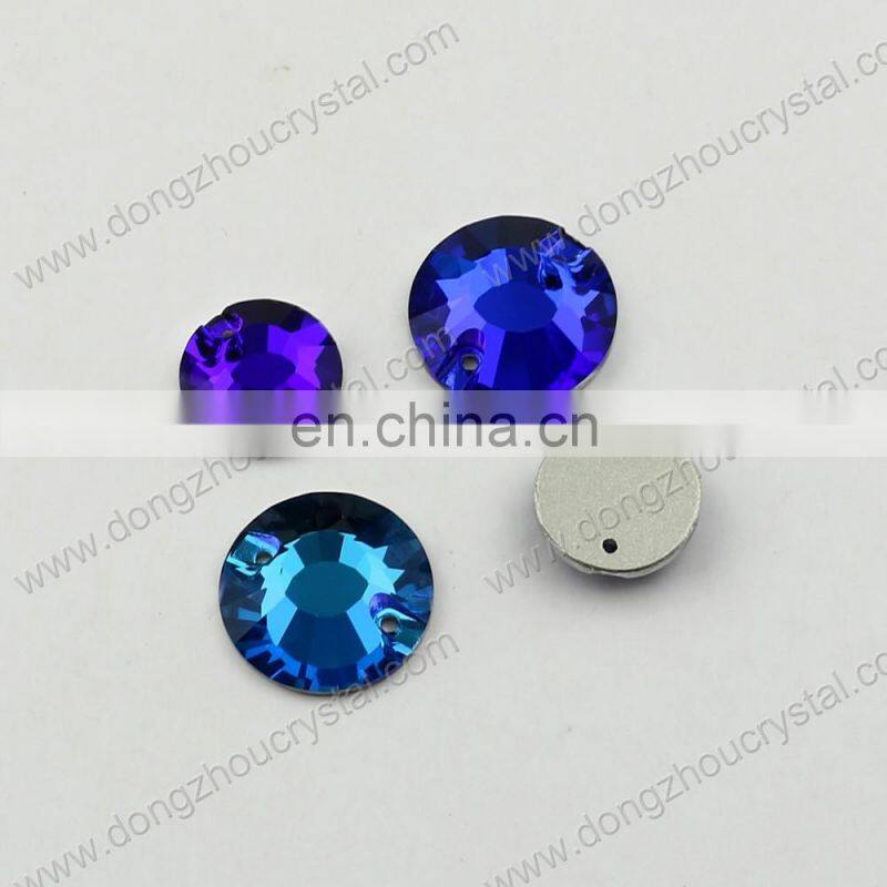 DZ-3042 flat back sew on crystal stones silver foiled for wedding dresses