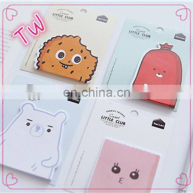 Fashion Customized promotional office supplies stationery cartoon design letter shaped sticky notes from china import
