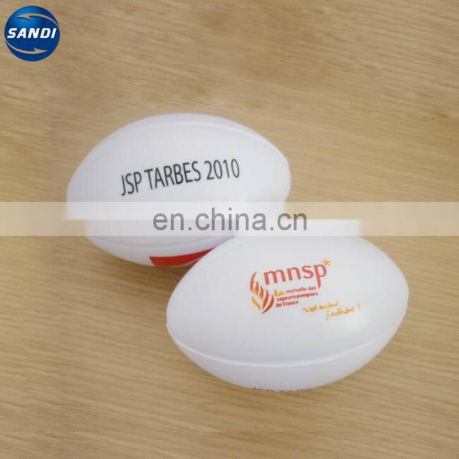 Custom LOGO printed rugby shape pu foam ball