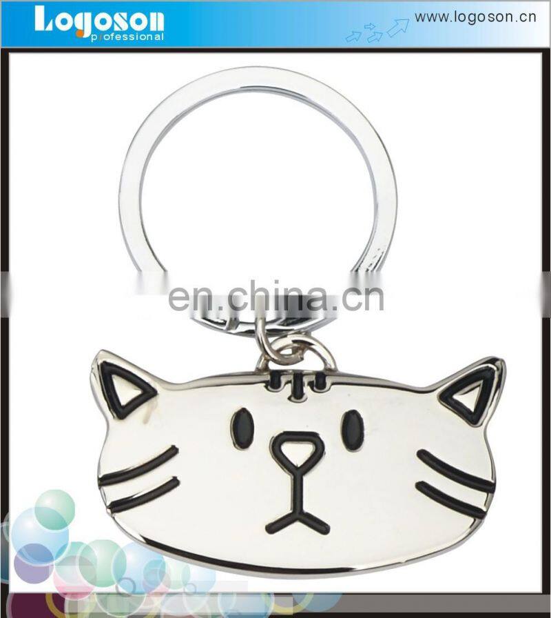 Promotional metal custom keychain item cute cat key holder