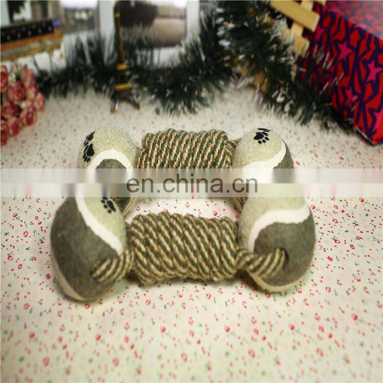 Durable Handmade Knitted dumbbell large pet toys dog