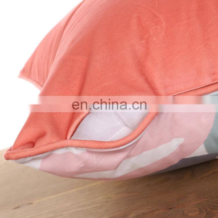 Gold stamping foil metallic printing soft decorative velvet pillow cushion case for sofa