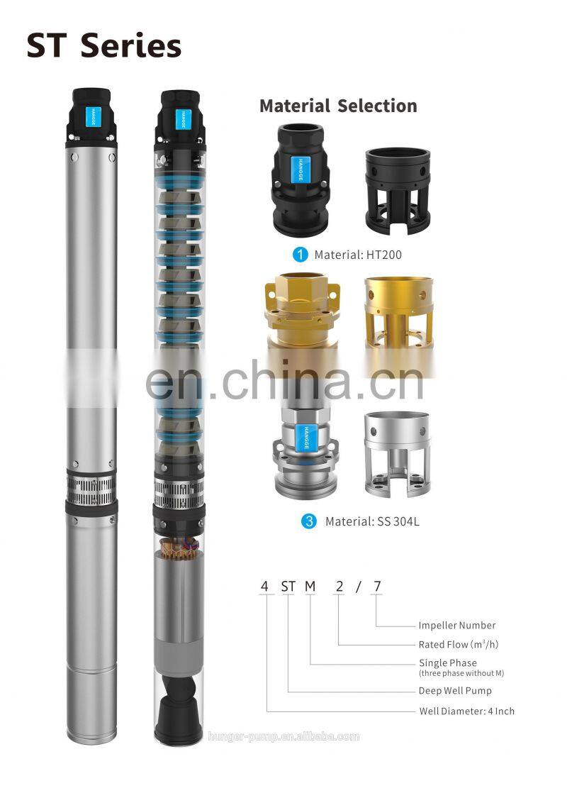 4ST Series bomba centrifuga 3 hp 75hp submersible water pumps for wells price