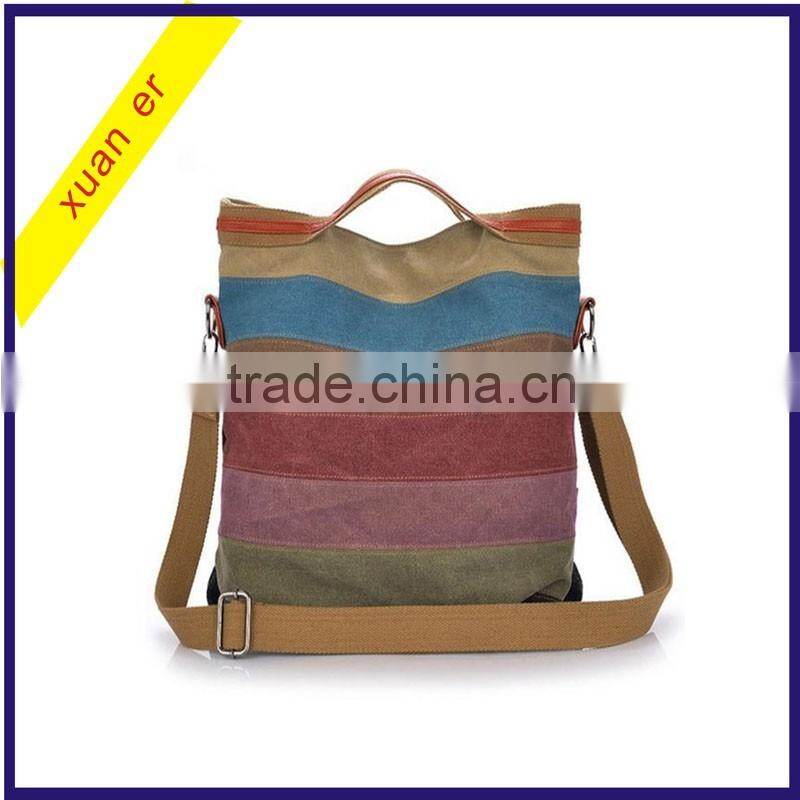 2016 new products fashion women striped shoulder lady handbag for Wholesale