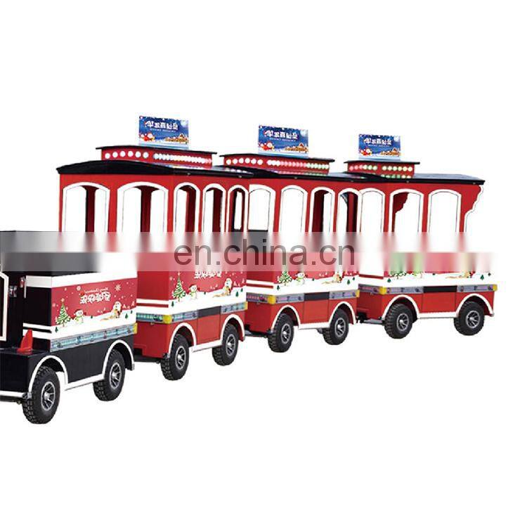 outdoor carnival amusement park shopping mall christmas train rides